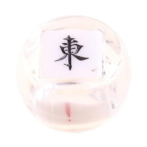 UJEAVETTE Chinese Mahjong Dice Board Game Supplies Acrylic Multi Sided Game Dice Clear White 4