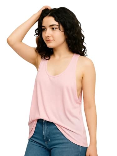 THE BLAZZE Regular Fit Sleeveless Tank Top - Women's Soft & Breathable Cotton Activewear 1005 NB25 Pink S 5