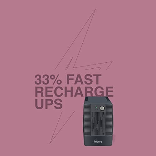 FINGERS Fast Recharge FR-630 UPS Power Supply (600VA/360W, Line Interactive, 33% Faster Recharge, AVR Stabilization, Generator/Inverter Compatible, Auto Restart, Cold Start Mode) – Jet Black 2