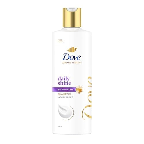 Dove Daily Shine Shampoo 340 ml|| For Dry and Damaged|| Strengthening Shampoo Gives Smooth and Strong Hair - Mild for Men & Women