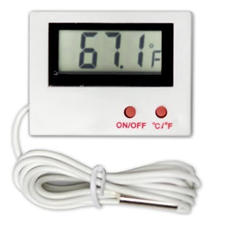 SKADIOO Plastic Temperature Meter With On/Off Button | Aquarium Thermometer for Fish Tank | Digital Sensor Wired (T-500 Room Temperature Meter) 2