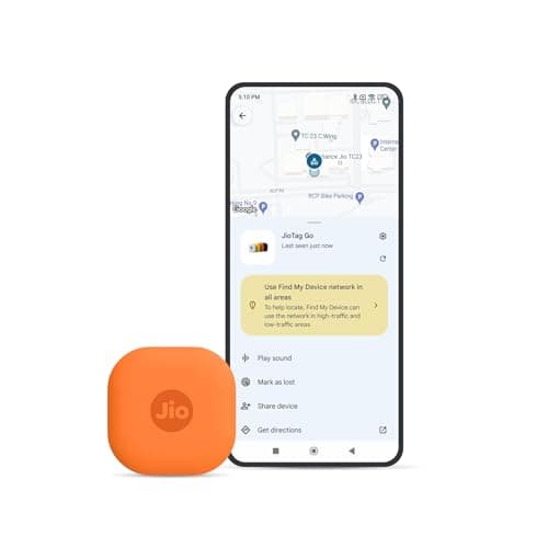 JioTag Go |India's First Android Tag | Google Find My Device Item Finder| Worldwide Tracking for Keys, Wallets, Luggage, Gadgets and More|1+1 Year Battery|No SIM Needed|BT 5.3|for Android Only