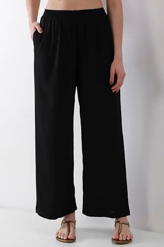 Biba Women Black Straight Palazzos_L 2