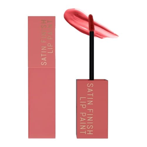 Daily Life Forever52 Satin Finish Lip Paint | Long-Lasting 16-Hour Wear | Moisturizing, Lightweight | Glossy, Smooth & Plump Lips (Coral Curve 04, Pink 4g)