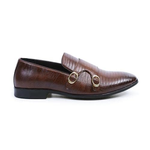 Monkstory Atelier 1970 Textured Double Monk Strap - Brown (UK Footwear Size System, Adult, Men, Numeric, Medium, 11) 5