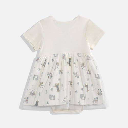 Mothercare Unisex Cozy Animals Printed Short Sleeve Rompers - Multi 2