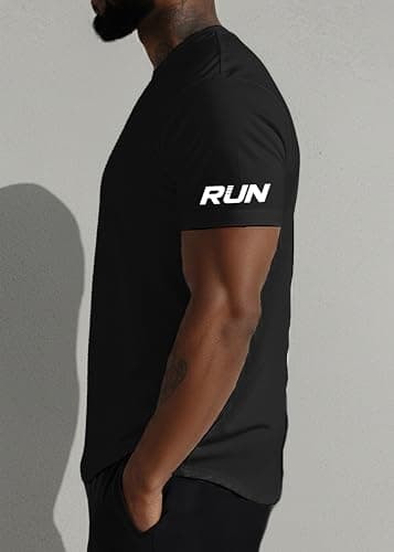 Peppyzone Quick Dry Sports T Shirt for Men | Lightweight Breathable Gym T-Shirt | Regular Fit Workout Tee for Running, Training & Everyday Activewear (in, Alpha, M, Regular, Black) 3