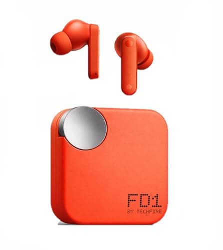 FD1 TWS Wireless Earbuds, Bluetooth 5.0, in-Ear, Black, Touch Control, 40 Hours Battery, with Charging Case (Orange)
