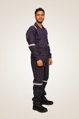 HABIL Industrial Workwear/Coverall/Boiler Suit, Poly-Cotton, 180 GSM (Large) Navy Blue 3