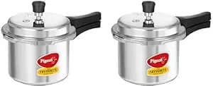 Pigeon By Stovekraft Special Aluminium Pressure Cooker with Outer Lid Induction and Gas Stove Compatible 3 Litre Capacity for Healthy Cooking (Silver) (Pack of 2)