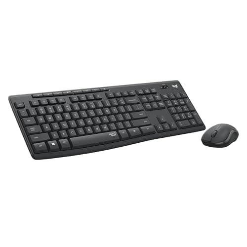 Logitech MK295 Silent Wireless Mouse & Keyboard Combo with SilentTouch Technology, Full Numpad, Advanced Optical Tracking, Lag-Free Wireless, 90% Less Noise - Black