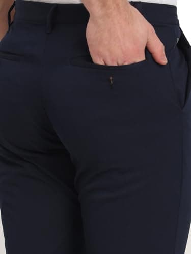 JadeBlue Navy Blue Solid Casual Trouser | Venice Fit | Comfortable Cotton Blend | Versatile Navy Color | Clean Design | Everyday Wear - TK82_36 5