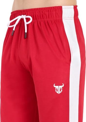 Go Devil Men's Combo of 2 Jogger Pants | Stylish Solid Track Pants | Regular Fit Activewear Lower for Everyday Use (in, Alpha, S, Regular, Standard, Blue and Red) 4