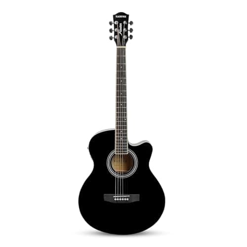 Kadence Frontier 40" Electro Acoustic Guitar Grand Auditorium Cutaway Comes with Bag, Set Of Strings, Strap, Picks, Capo EQ Includes Learning Course Glossy Black 2