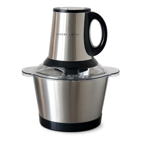 Silver Crest 800W Electric Food Chopper 2L Stainless Steel Food Processor with 4 Sharp Blades, 3-Speed Control, Multipurpose Kitchen Mixer for Meat, Onion, Garlic, Nuts & Smoothies