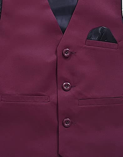 Qitty Kids Waistcoat For Boys (Regular, 8-9 Years, Maoon) 3
