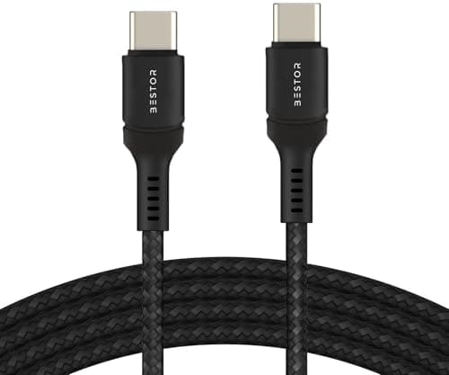 BESTOR 60W Type-C to Type-C Cable 1.2m PD Fast Charging Nylon Braided Durable Design 480Mbps Data Transfer Compatible with Smartphones, Tablets, Laptops & All Type-C Devices