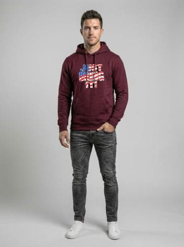 THE SOUTH STORE Mens Maroon Full Sleeve Graphic Printed Hooded Sweatshirt | Just Bring It Hoodies for Men Winter Wear | Gym Hoodie Men's 4