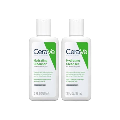 CeraVe Hydrating Cleanser for Normal to Dry Skin (88ml) - combo pack of 2 Non-Foaming Face Wash with Hyaluronic Acid and Ceramides | Non-Comedogenic, Non-Irritating and Fragrance-Free Cleanser 5