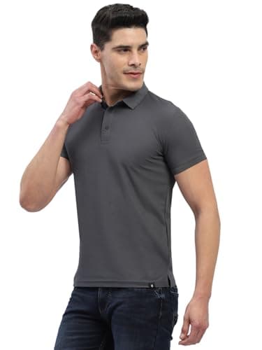 hummel Jaye Half Sleeves Golf Polo T-Shirt for Men – 100% Polyester – Regular Fit Lightweight Breathable Stylish Activewear for Golf, Casual Wear & Outdoor Activities Charcoal Grey 2