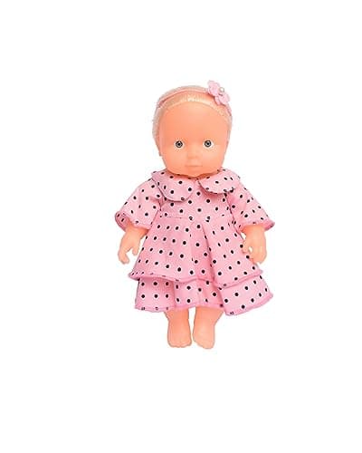 EL FIGO Real Looking Soft Doll for Kids - Toy for Kids in Pink Dress with Hair Rotatable Arms & Legs (28 c.m Height)