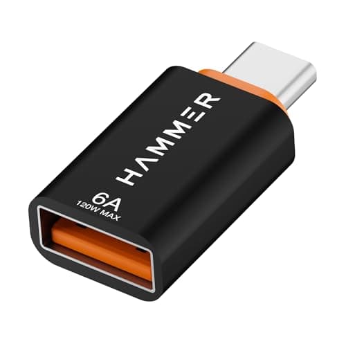 HAMMER USB 3.0 to Type C OTG Adaptor, High Speed Data Transfer, Compatible for All Type C Devices, Smartphones, Laptops, Tablets, Chargers, MacBook (Black)