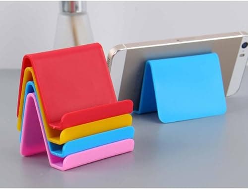 Shivstor 1 Pcs Universal Mobile Stand Foldable Adjustable Phone Holder for Smartphone iPhone iPad Tablet Desktop Stand for Table Office Study Kitchen Travel Durable Plastic Mobile Stand (1 Piece) 5