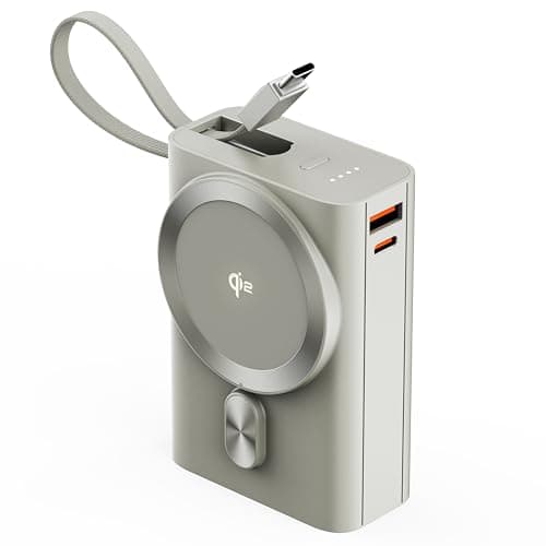 Ambrane 25W Qi2.2 Magsafe Wireless 20000mAh Powerbank, 35W Wired Charging, Fastest Qi2.2 Technology - Now Charge 40% in 30 mins wirelessly, Support Macbook Air Charging For iPhone (Orbit 20K,Titanium)