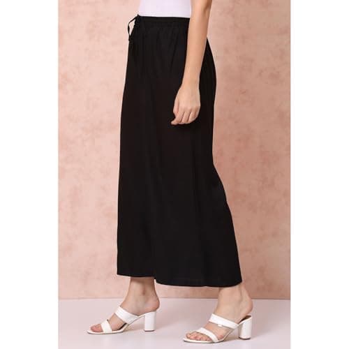 Rangriti Women Black Viscose Palazzo_XXL 3