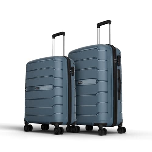 Aristocrat Liberty Set of 2 (Cabin+Medium) Polypropylene Hard Spinner Trolley Bag, 58+68Cm|Combination Lock|8 Wheels|3 Years International Warranty|Spanish Blue 2