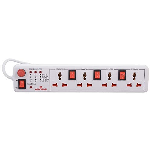 Anchor by Panasonic Spike Guard- 4 Universal Socket Shutter with Individual Switch - 4 Mtr (22569) 2