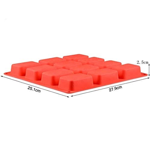 Leawall 12-Cavity Silicone Mould for Soap Making Molds for Making Handmade Soap, Chocolate, Soap Candles, Cake, Pudding, Resin Candy Muffin Bakeware Mould and Jelly ll 75 Grm soap(Multicolor) 5