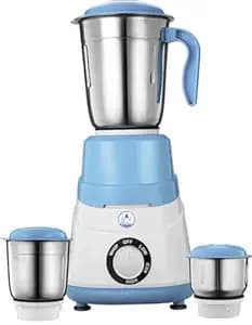 GRAND PLUS Sky Blue 550 W Mixer Grinder with 3 Multipurpose Jars for Grinding, Blending & Mixing | High-Performance Motor | Super Efficient & Power Saving | 1Y Warranty(Neo | 3 Jars |White, Sky Blue)