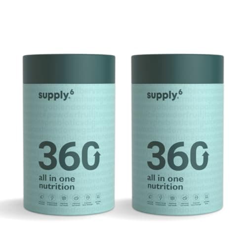 Supply6 360 Ultimate Health Powder for Women & Men | Daily Supplement with 63+Vitamins, Minerals, Probiotics, and Superfoods | Daily Greens | Gut Health supplements, Energy, Immunity(30 Servings)