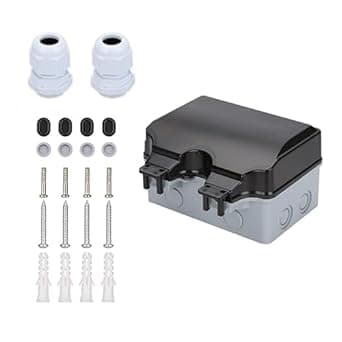 Homewide Double Outdoor Outlet with Cover Waterproof Outdside Plug Socket IP66 Weatherproof Exterior Wall Electrical Box with Switch Indicator Light Outlet for Wet Garden Swimming Pool