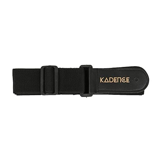 Kadence STPBK Adjustable Guitar Strap | Nylon Webbing with Synthetic Leather Ends | Non-Padded, Reinforced Double Stitching | Standard Strap Button Fit | Black 3