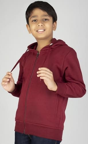 ADBUCKS Unisex Cotton Hooded Neck Jacket(Kids_JKT_Maroon_2XL) 2