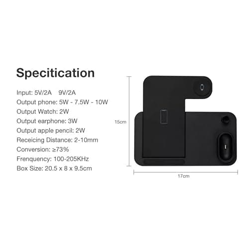 Navdevi Wireless Fast Charging 4 in 1 Foldable 40W Multi-Function Dock Stand Station Charger Compatible with iPhones, iWatch, Airpods, Apple Pencil 4