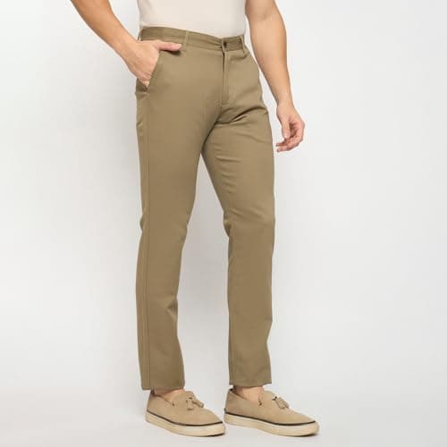 Duke Stardust Men Flatfront Narrowfit Chinos Trousers (SDT4570_L.Khaki_36) 5