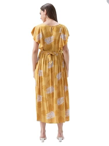 AV2 Women Maternity Feeding Dress Yellow Large 5176 2
