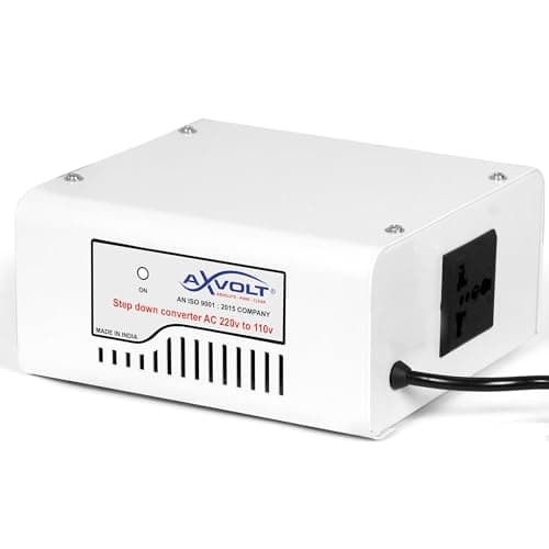 Axvolt 220V/240V to 110V/120V Step Down Voltage Converter Transformer – 150W Travel-Friendly for US & Japan Appliances in India | Compact Copper Transformer | White