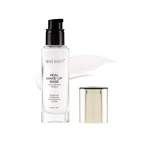 Swiss Beauty Real Makeup Base Highlighting Primer| Skin-Hydrating Poreless Primer With Natural Glow Finish For Face Makeup |Shade - 03 Pink Tint, 32Ml 2