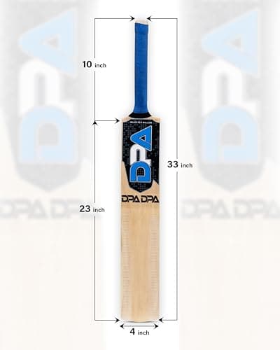 Poplar Willow Cricket Bat for Men & Boys | Wooden Cricket Bat for Tennis Ball & Leather Ball | Lightweight Durable Strong Bat | Comfortable Grip Long Handle Bat for Practice & Matches (Blue) 2