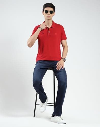 Monte Carlo Men's Regular Fit Polo T-Shirt | Solid Pattern| Half Sleeve | Collared Neck | Casual Wear T Shirt for Men's Red L (Pack of_1) 5