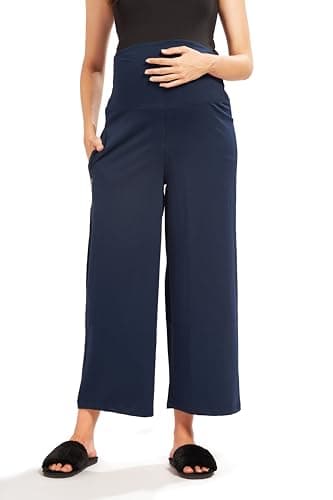 AV2 Women's Cotton Lycra Stretchable Relaxed Fit Maternity Pants | Maternity Yoga Pants | Maternity Trousers Navy X-Large 5556