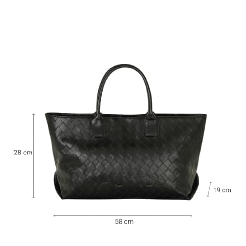 Nautica Women's Large Tote Bag | Durable PU with Quilted Design & Padded Grab Handles Ladies Shoulder Bag | Premium Spacious Handbag with Magnetic Closure for Girls | Black 4