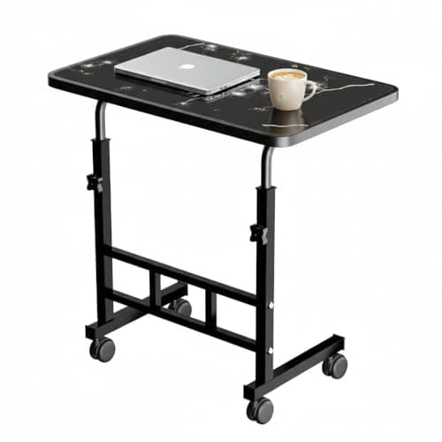 BELORG Multi-Purpose Sofa Side Height-Adjustable Laptop Table with Docking for Tablet, Study Table, Portable, Ideal for Work from Home, DIY Table, Easy to Assemble (Flower)
