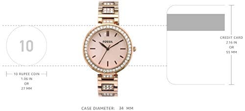 Fossil Stainless Steel Women Karli Rose Gold Dial Analog Watch Bq3181, Rose Gold Band 4