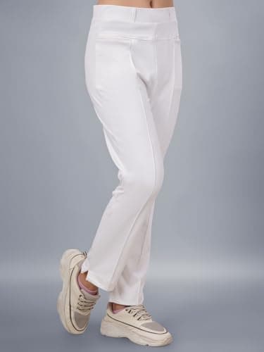 Plus Size Women Activewear Trouser | Yoga Pants | Gym Workout Trousers White 3