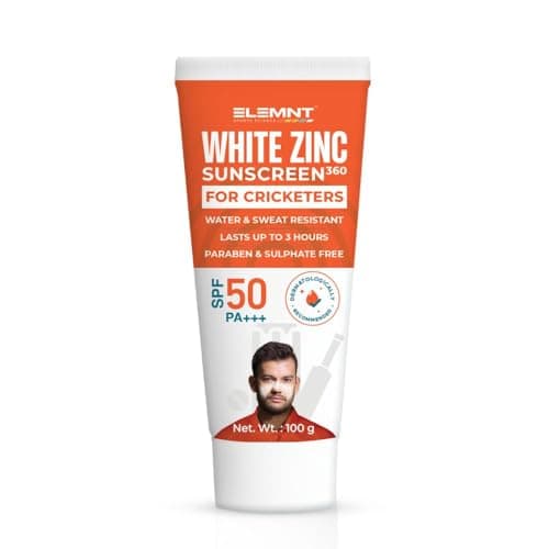 Elemnt White Zinc Sunscreen 360 Formulated For Heavy Sun Exposure, Broad Spectrum Pa+++ Sunscreen Spf 50 For Sportsmen For Unisex, Aloe Vera Scented, 100G, All